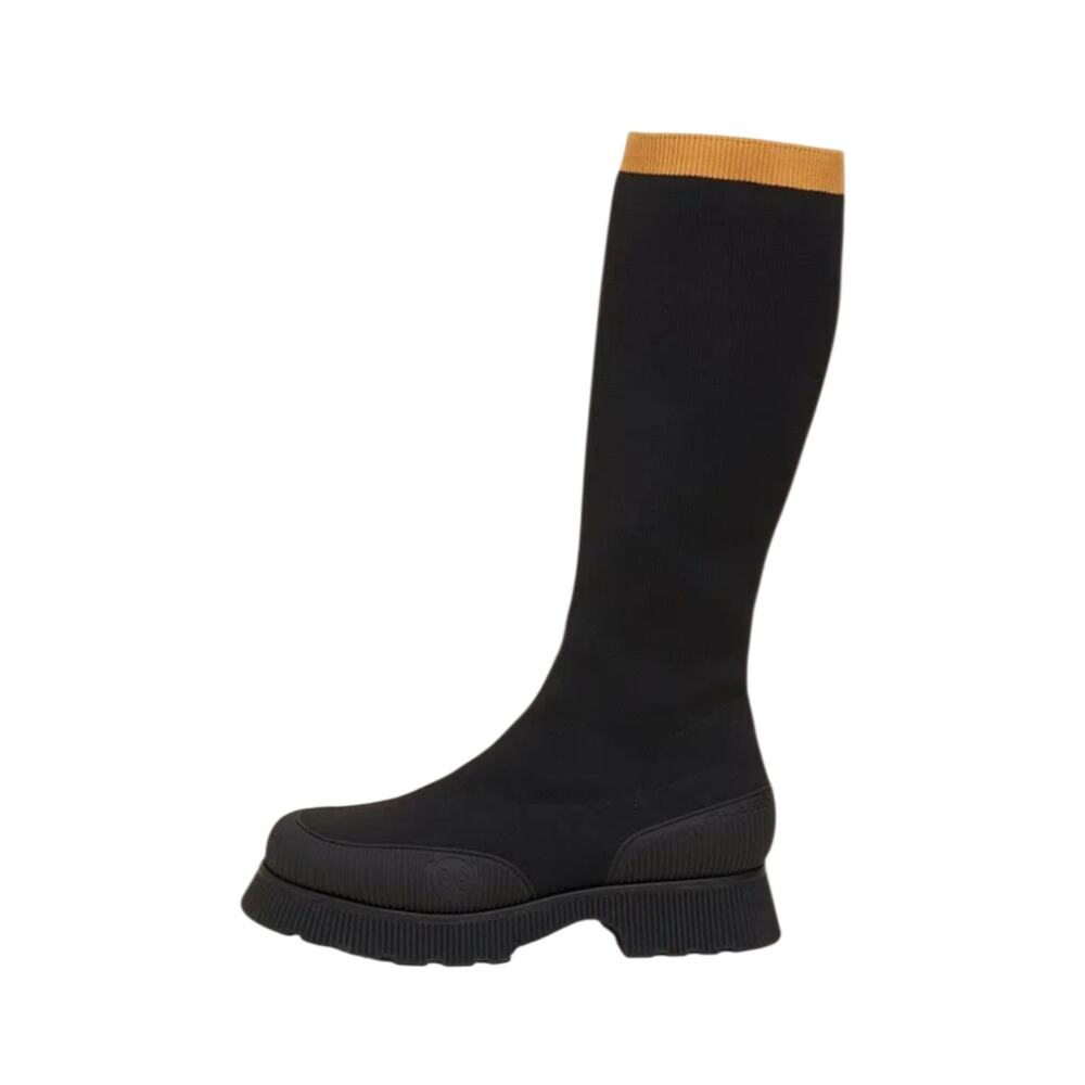 Charlotte Stone Hera Knit Platform Vegan Black Biker Boots Size 9 New